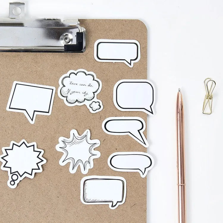 Momo boxed stickers 45 pieces black and white bubbles decorative sticker set in original box
