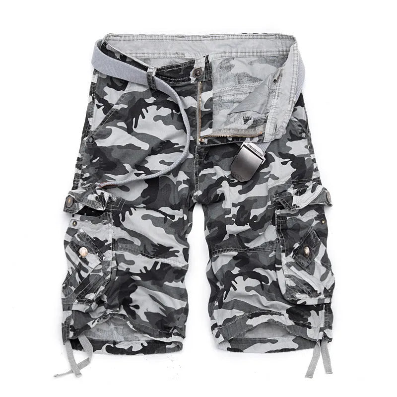 Men's loose camouflage cotton overalls in army green with multi-pocket design, size L to 6XL