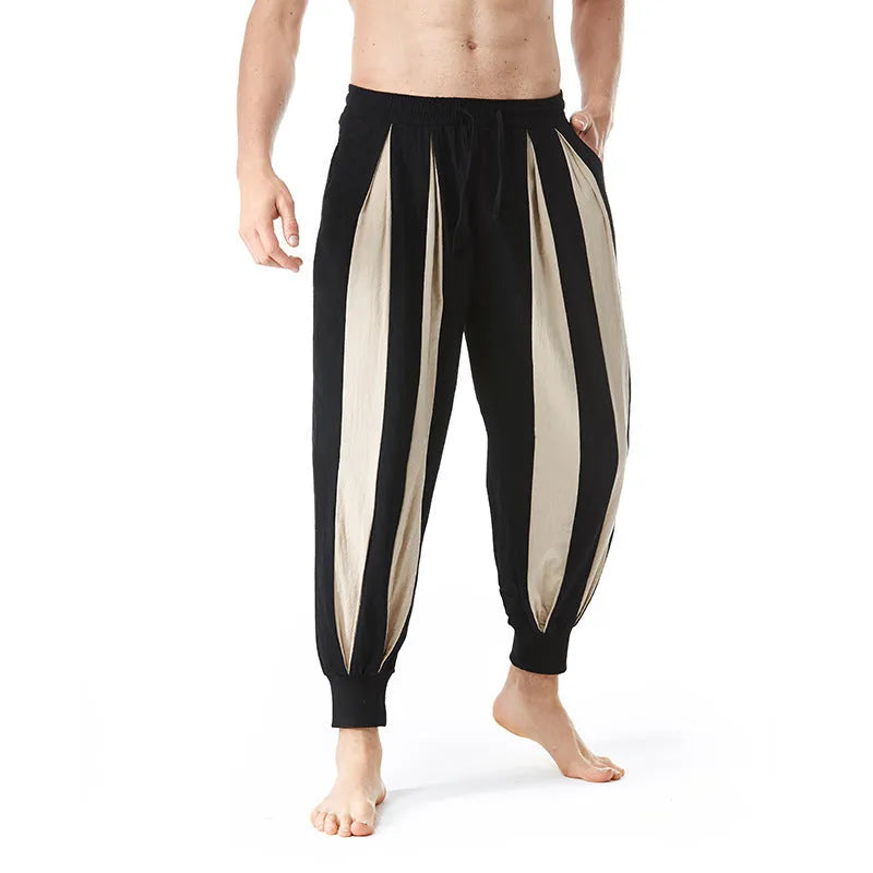 Men's casual trousers in straight leg style with polyester fabric available in red, khaki, yellow and brown colours
