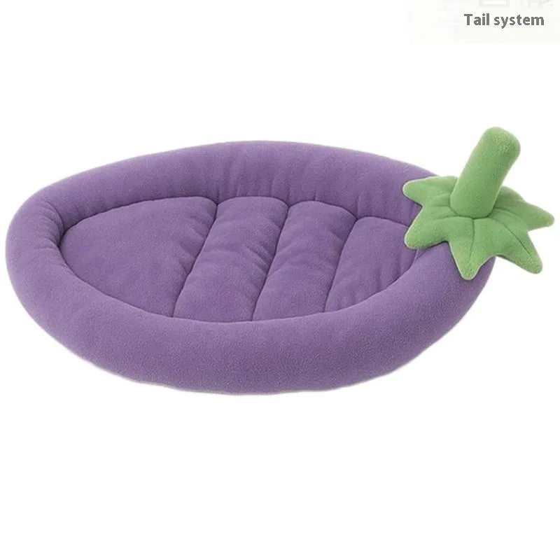 Removable washable cloth dog mat in brown, grey, orange, or purple colours on a white background