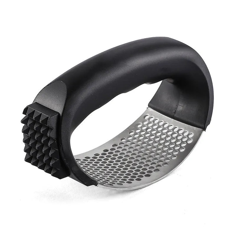 304 stainless steel garlic press with polypropylene handle in green colour