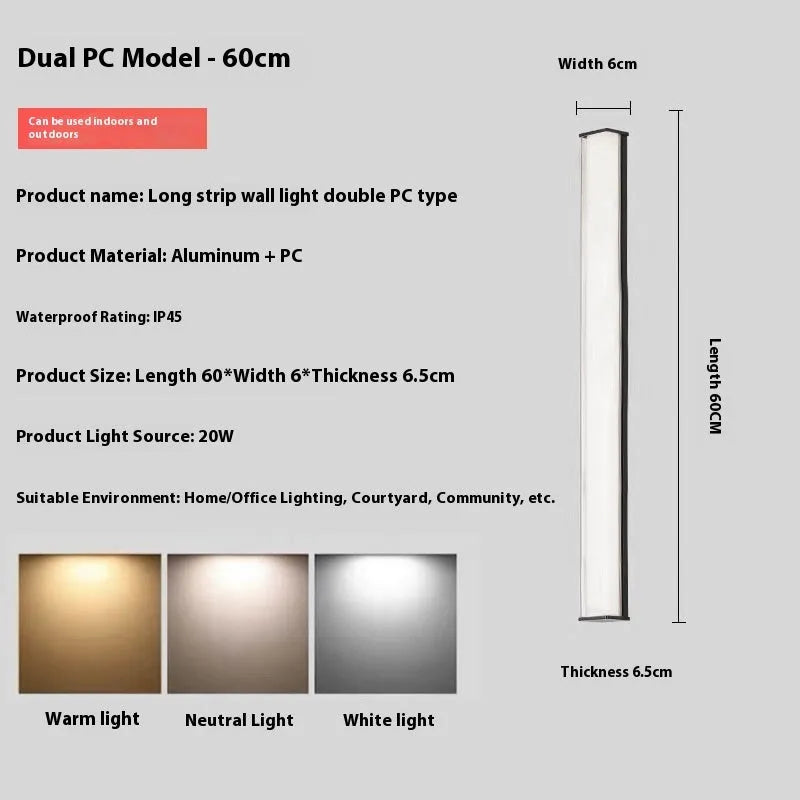 Modern simple style outdoor wall lamp for villa or hotel courtyard entrances, shown in multiple size options.