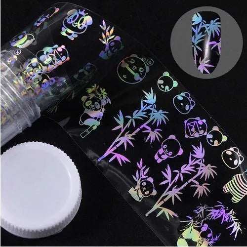 Nail sticker beauty products with 1 metre starry paper and 4 cm width in plastic bottle packaging