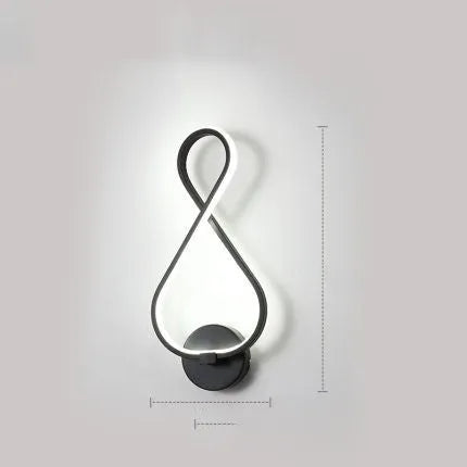 Nordic minimalist LED wall lamp in black or white with silicone shade for bedroom bedside lighting