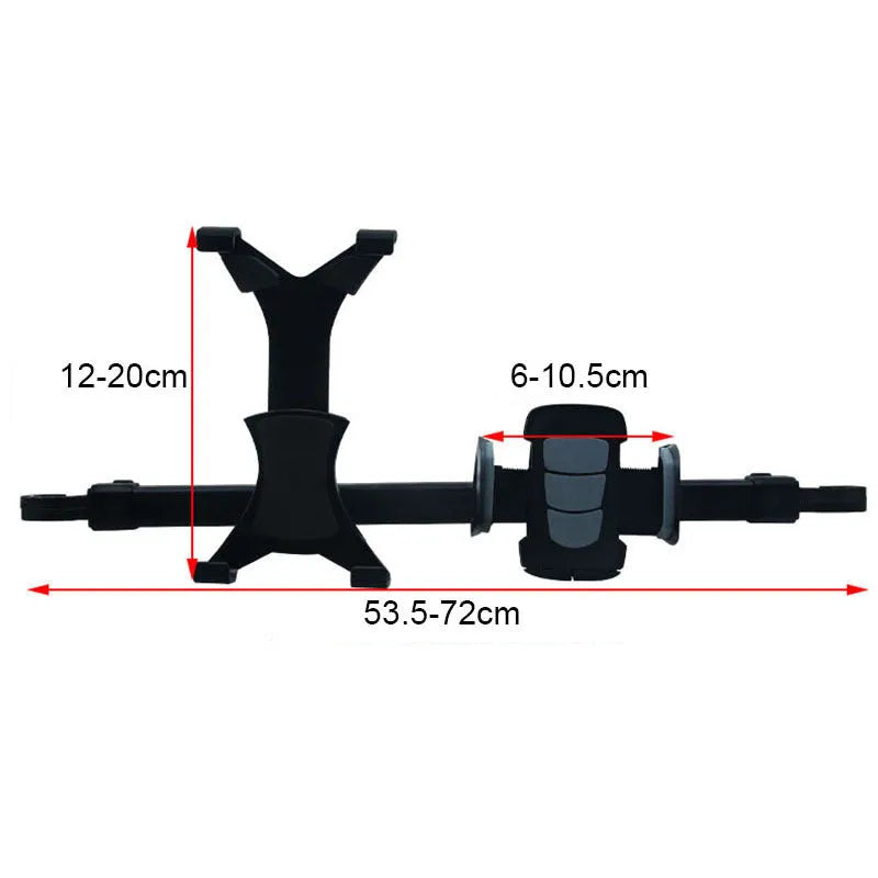 Black ABS plastic and PC tablet pc car back seat bracket with 360 degree rotation