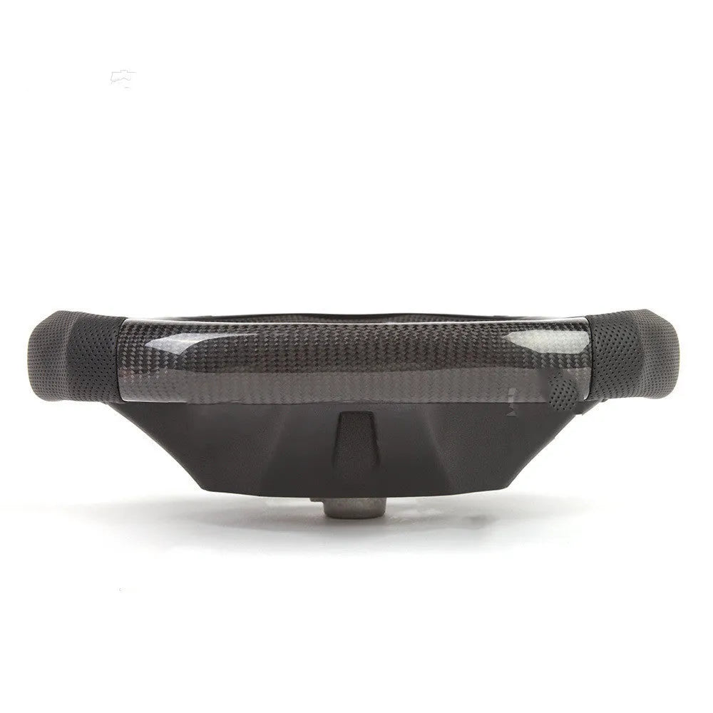 Black carbon fibre BMW steering wheel with LED display and heating controls