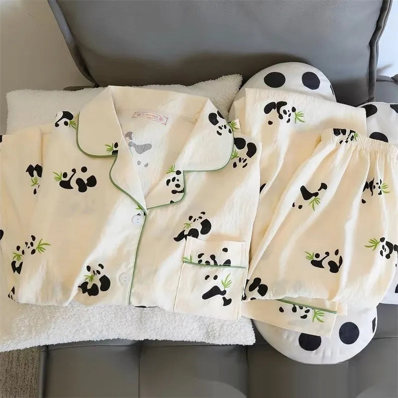 Sweet And Simple Cardigan pajama set for girls in cloud cotton with long sleeves and cartoon print