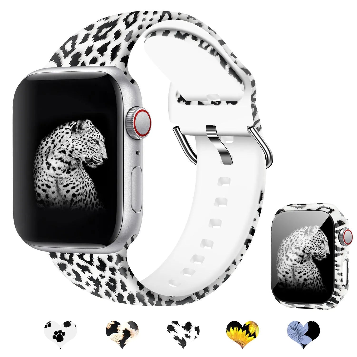 Printed silicone watch strap for Apple Watch in multiple colours and styles