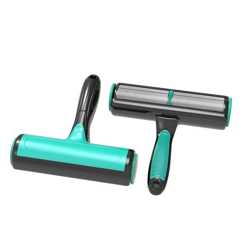 Automatic pet hair lint roller with adhesive cleaning roller for sofa fabrics