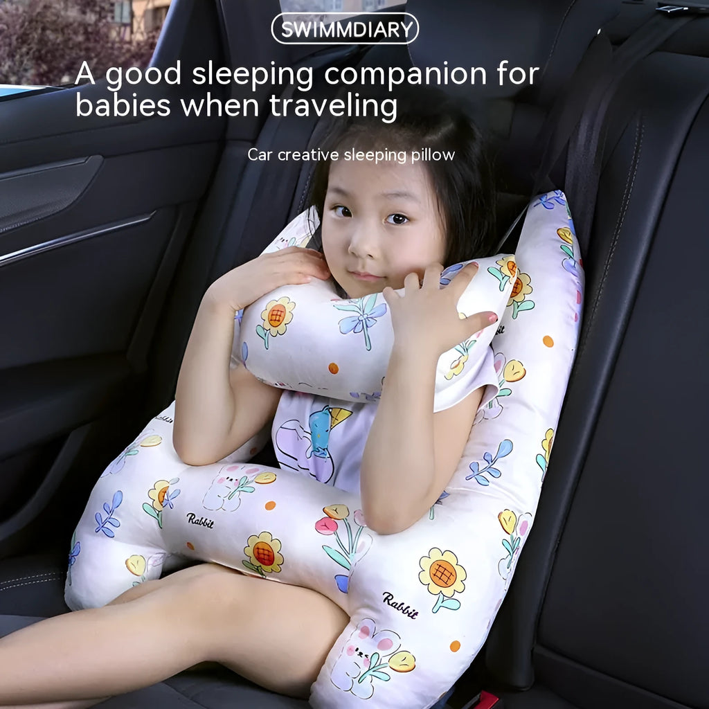 55x70cm automotive headrest pillow with colourful print pattern and pearl cotton filling for car passenger comfort