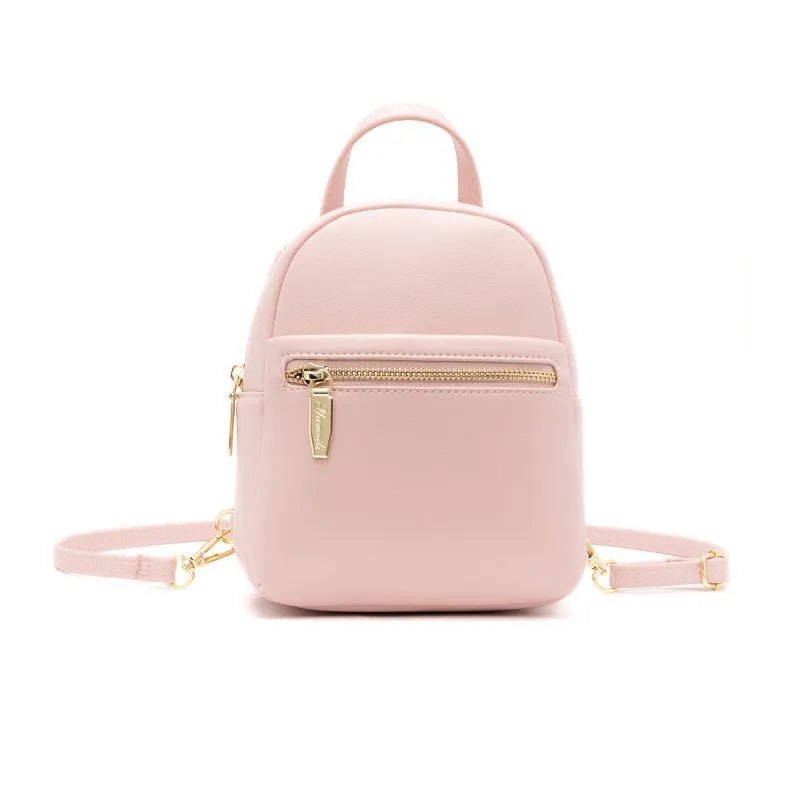 Soft PU large capacity mini backpack in multiple colours with inner phone pocket