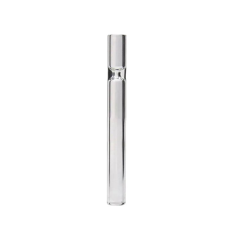 Clear telescopic glass smoke pipe with suction nozzle in colour mixing or pink finish