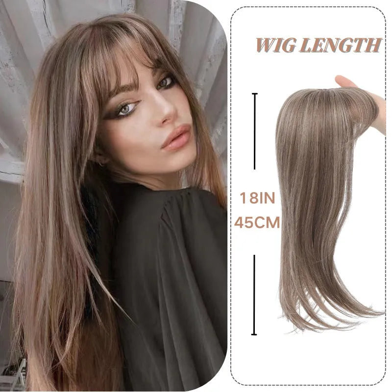 Synthetic clip-in hair extension wig with inner buckle fastening in one of six colour styles.