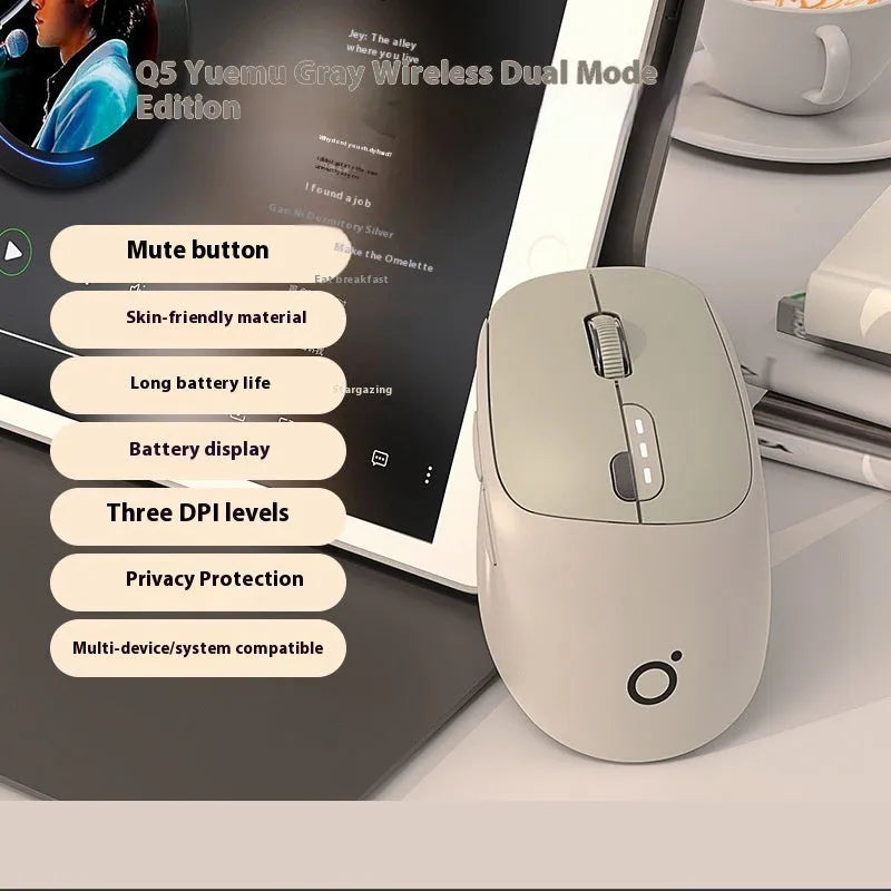 Wireless Bluetooth mouse in Matcha Green colour showing ergonomic shape and silent click buttons