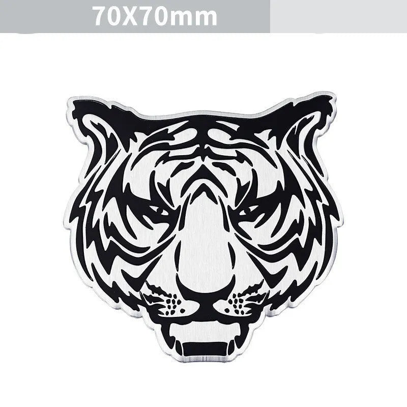 Aluminium car body stickers showing lion, eagle and tiger designs for vehicle decoration