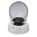 Compact laboratory mini centrifuge measuring 157x170x120mm with 7000 RPM maximum speed