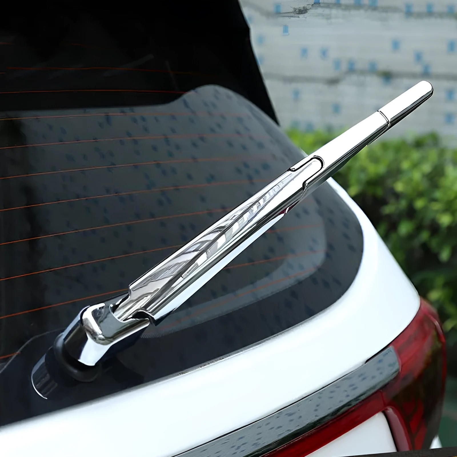 Silver ABS plastic rear window wiper cover trim set for 2010 Hyundai vehicles