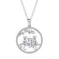Four kitten necklace women's jewellery copper electroplated cat pendant cross chain
