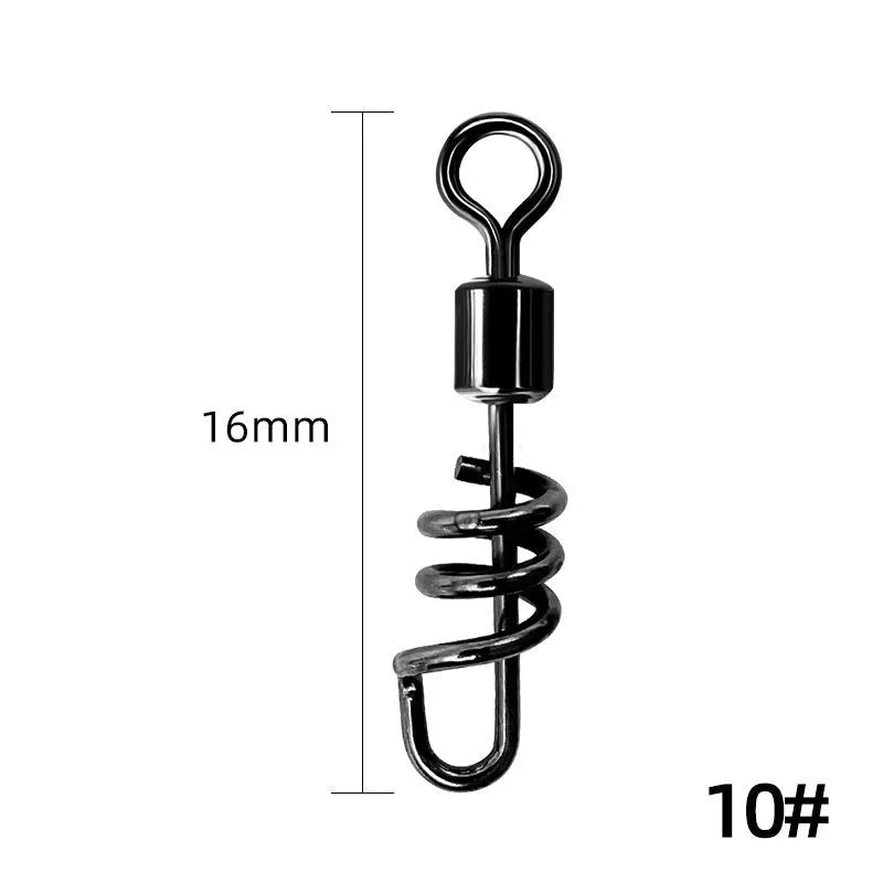 Copper or stainless steel fishing swivel connector, 8-shaped split ring in seven colour-coded sizes.