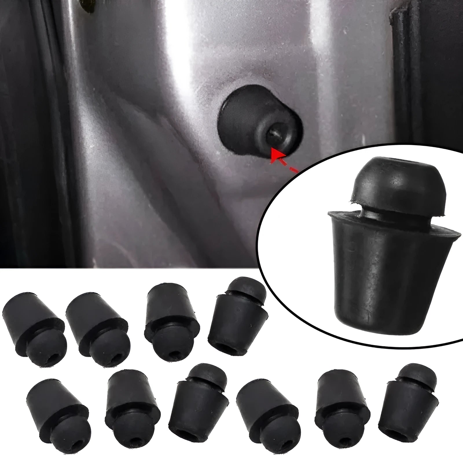 Ten rubber automobile buckle clips with shock absorption function for vehicle interiors