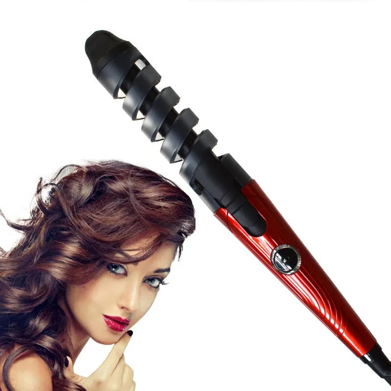 Sungdin xd-178 red professional spiral hair curler with anion care and anti-scalding feature