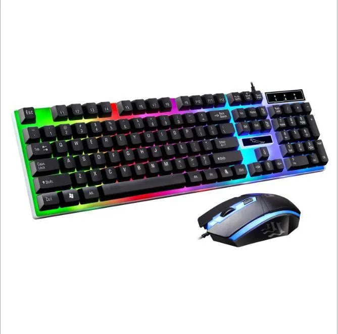 G21 wired USB mouse and PS/2 keyboard set in black with cable and ergonomic design