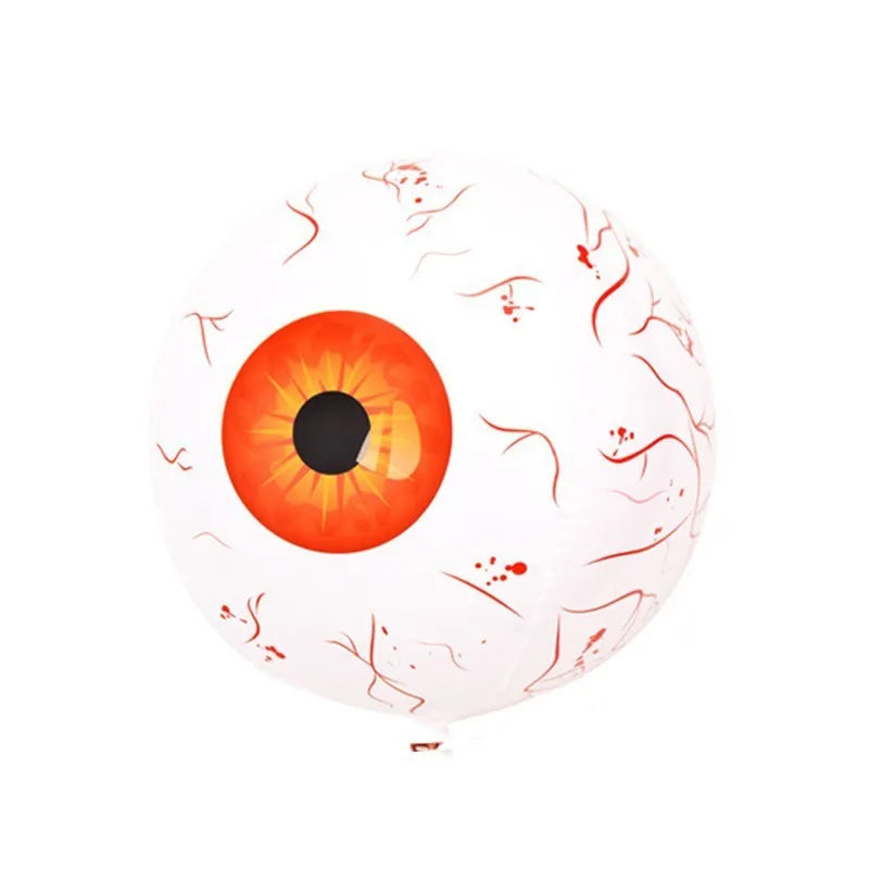 Halloween eyeball balloon inflatable with bloodshot design in green colour