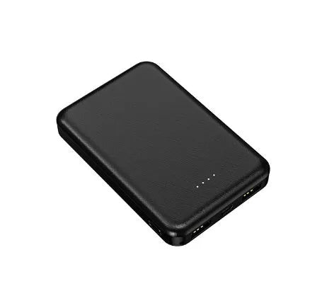 Black and white heating vest power bank measuring 97x64x14mm with capacity options