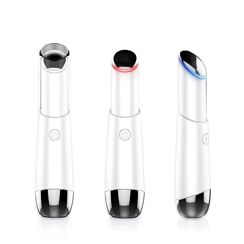 Mini eye massager electric vibration anti-ageing wrinkle removal pen in Pink and White with USB charging cable