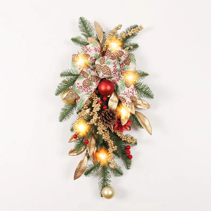 American country style plastic Christmas garland decoration in one of four hanging styles