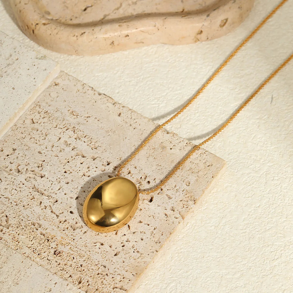 Gold-plated geometric pendant necklace with adjustable stainless steel chain 41-50cm length