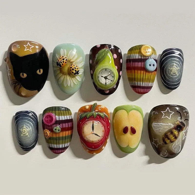 Women's three-dimensional flower butterfly love nail sticker plastic self-adhesive 30 bits per box multiple colours