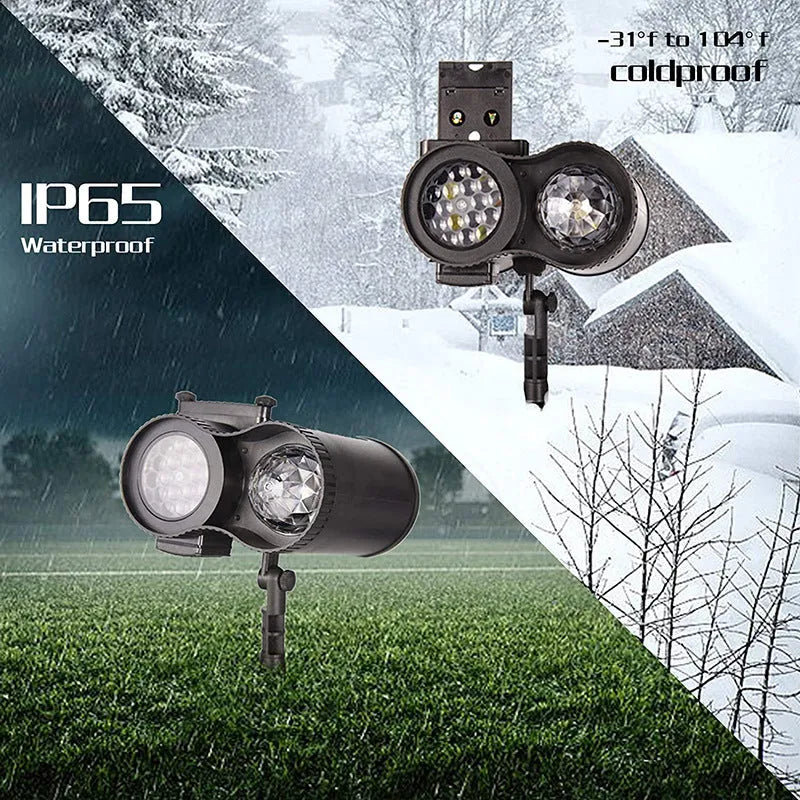 Outdoor double-tube animated watermark garden light with IP65 waterproof rating.
