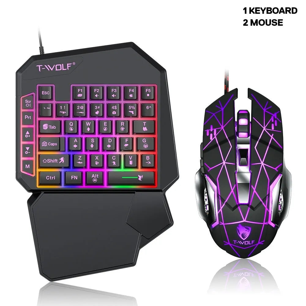 Lei Lang TF900 wired mouse and keyboard set in paper box, plastic construction, 1.5m cable
