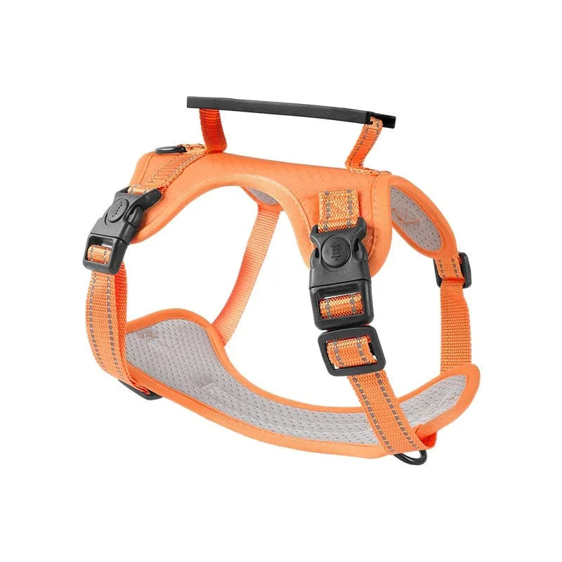 Adjustable polyester dog chest harness in multiple colours and sizes for walking control