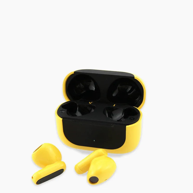 Jerry cartoon wireless headphones in black, white or yellow colours with earplug design