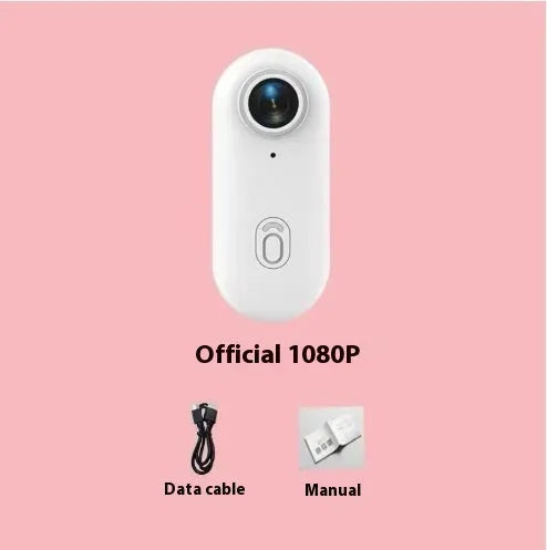 H88 thumb-sized 4K mini sports camera with magnetic mount and waterproof case on a black background