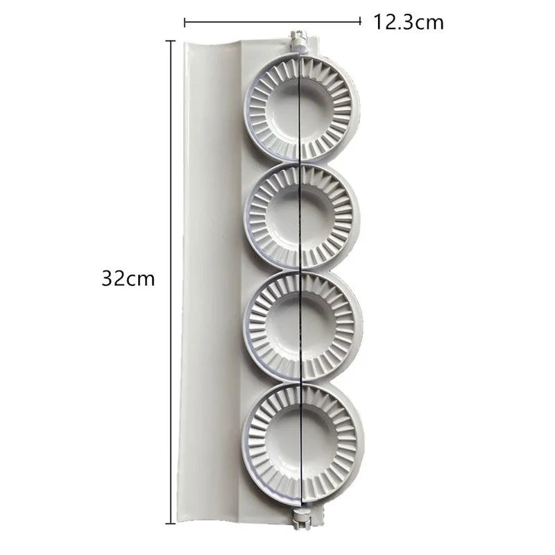 Pure white ABS plastic dumpling maker on a kitchen counter, compact design, modern simple style