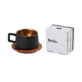 Office gift tumbler coffee cup suit with gold plated packaging and 250ml capacity cup