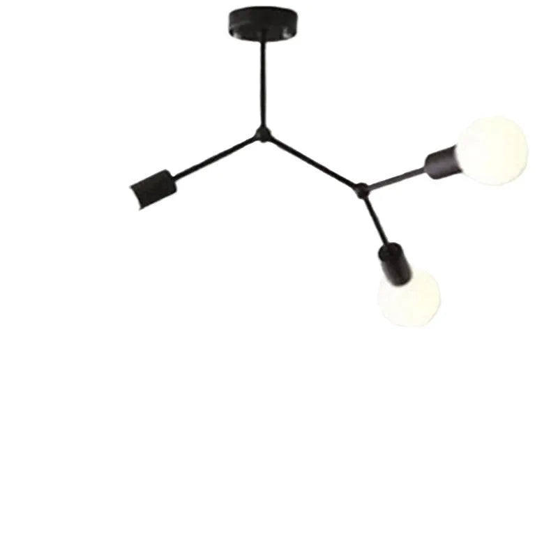 Iron chandelier ceiling lamp with Nordic design for bedroom or living room