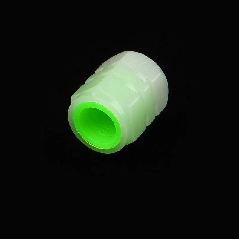 Car luminous valve caps with rubber seals measuring 16mm length