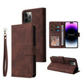 Flip case wallet card holder for iPhone, TPU leather, stand, card slots, black