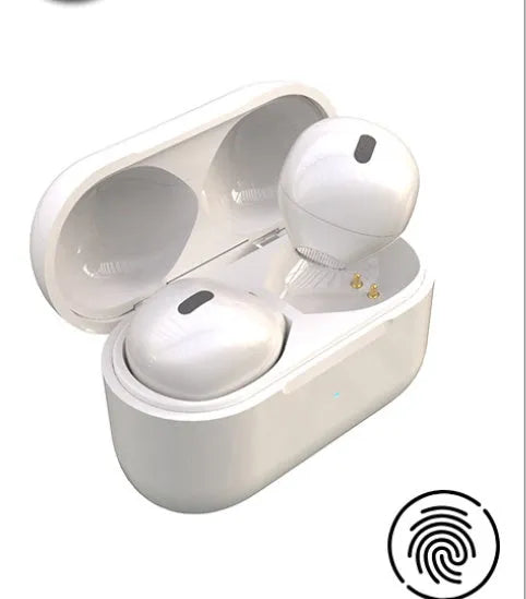 Invisible 9mm skin colour Bluetooth in-ear headset shown next to white and pink versions.