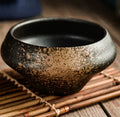 Ceramic Japanese soup bowl in tall design with underglaze pattern