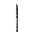 Metal mirror chrome plated marker pen with reflective metallic tip on a smooth surface