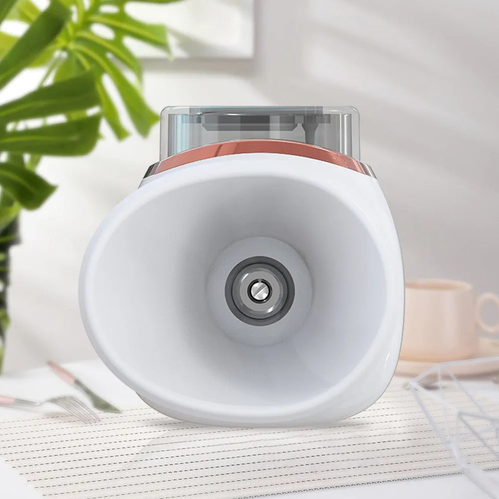 White or purple portable eye humidifier device with USB charging cable