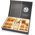 24 piece 18/10 stainless steel cutlery set with silver finish, includes knives, forks, and spoons for service of six