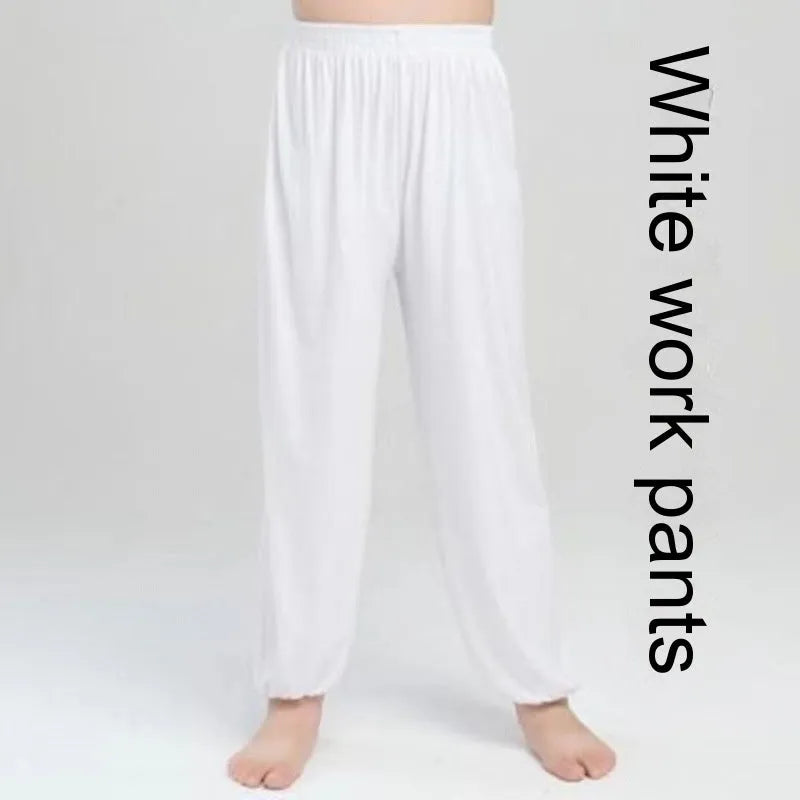 Children's black high-elasticity Lycra practice pants for Sanda martial arts training.