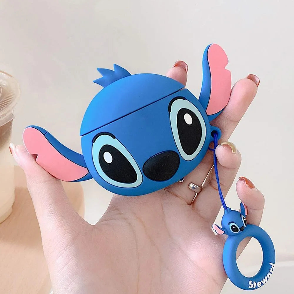 Silicone protective case for AirPods with cartoon animal and food theme designs