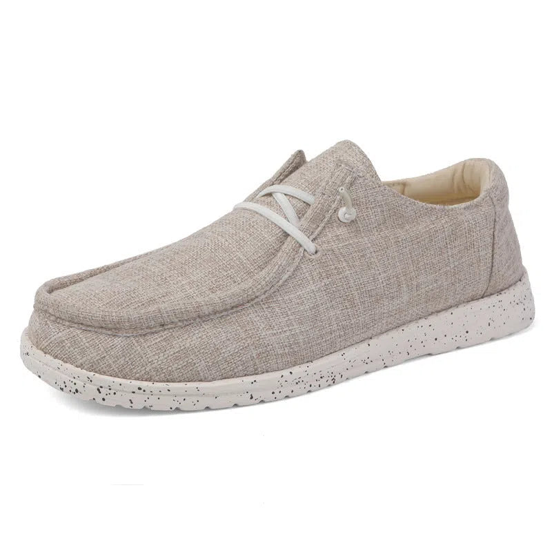 Men's canvas casual shoes in solid colour with low-top EVA sole, available in large sizes up to 48